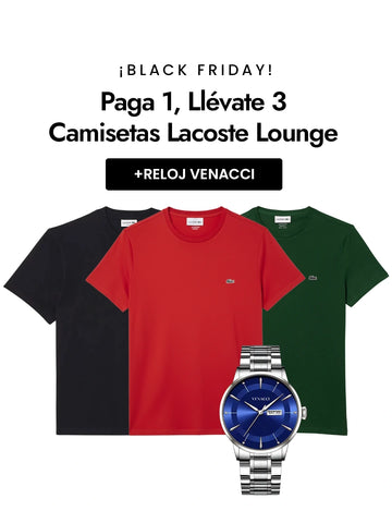 Paga 1, Llévate 3 Camisetas Lacoste Lounge + Reloj Venacci