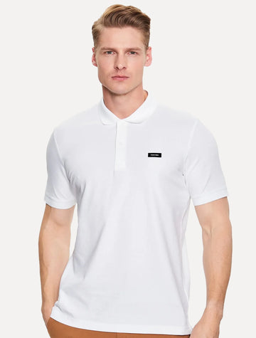 Polo Elástico de Piqué de Corte Ajustado Calvin Klein